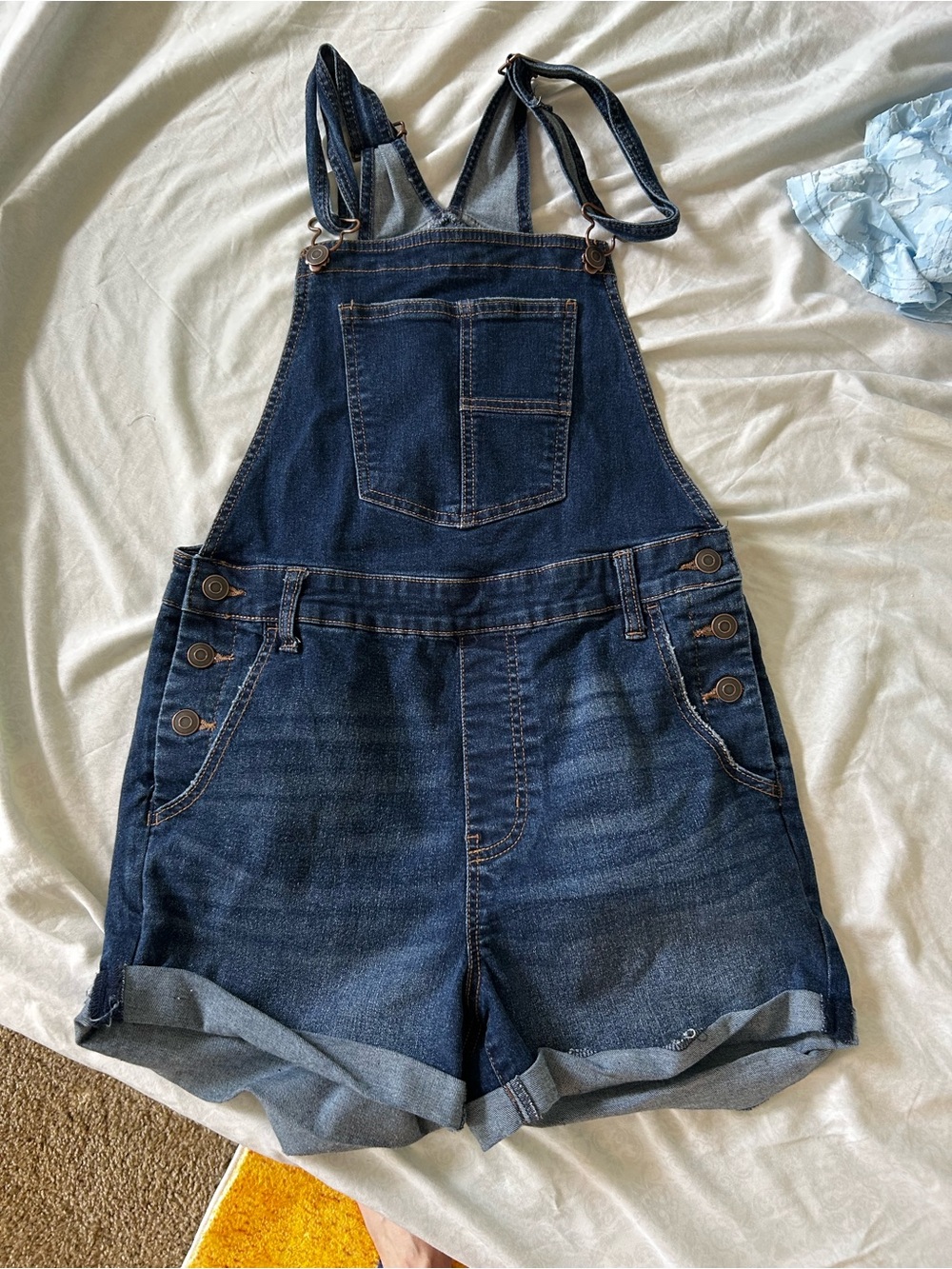 Old Navy Dark Wash Denim Short Overalls